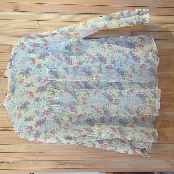 Saint Laurent Sheer Silk Floral Blouse - Picture 5 of 5